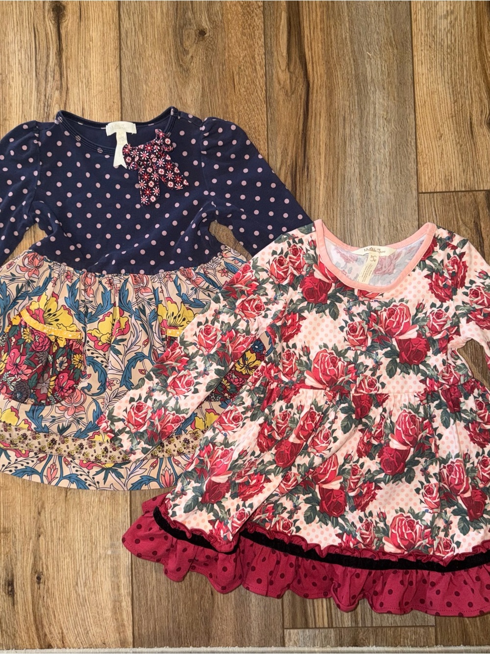 BOTH Matilda Jane 2T Dress 2pc Lot Bundle Long sleeve  Ruffles